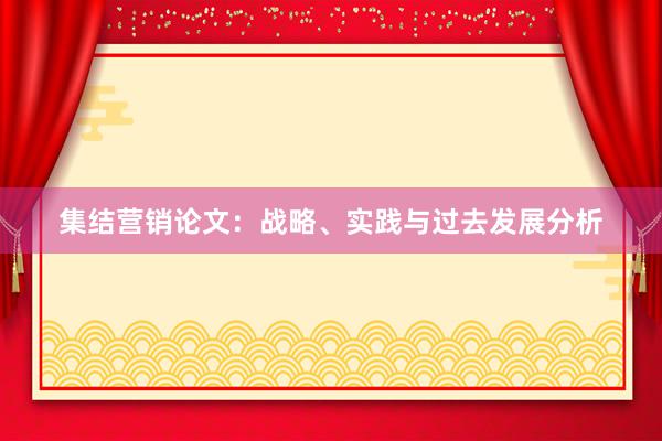 集结营销论文：战略、实践与过去发展分析