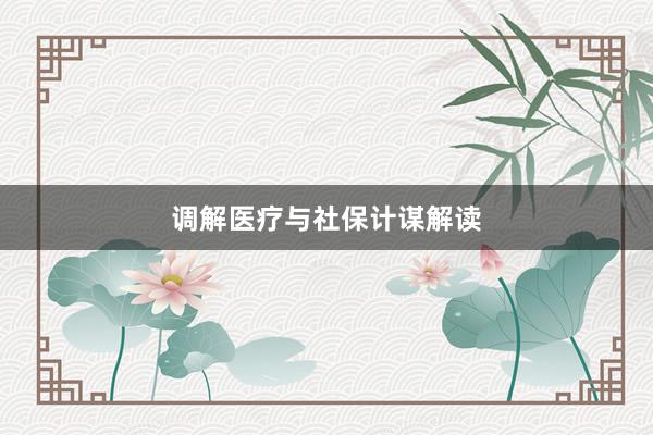 调解医疗与社保计谋解读