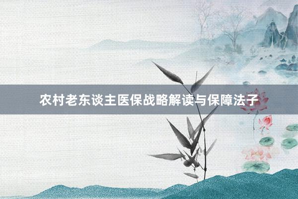 农村老东谈主医保战略解读与保障法子